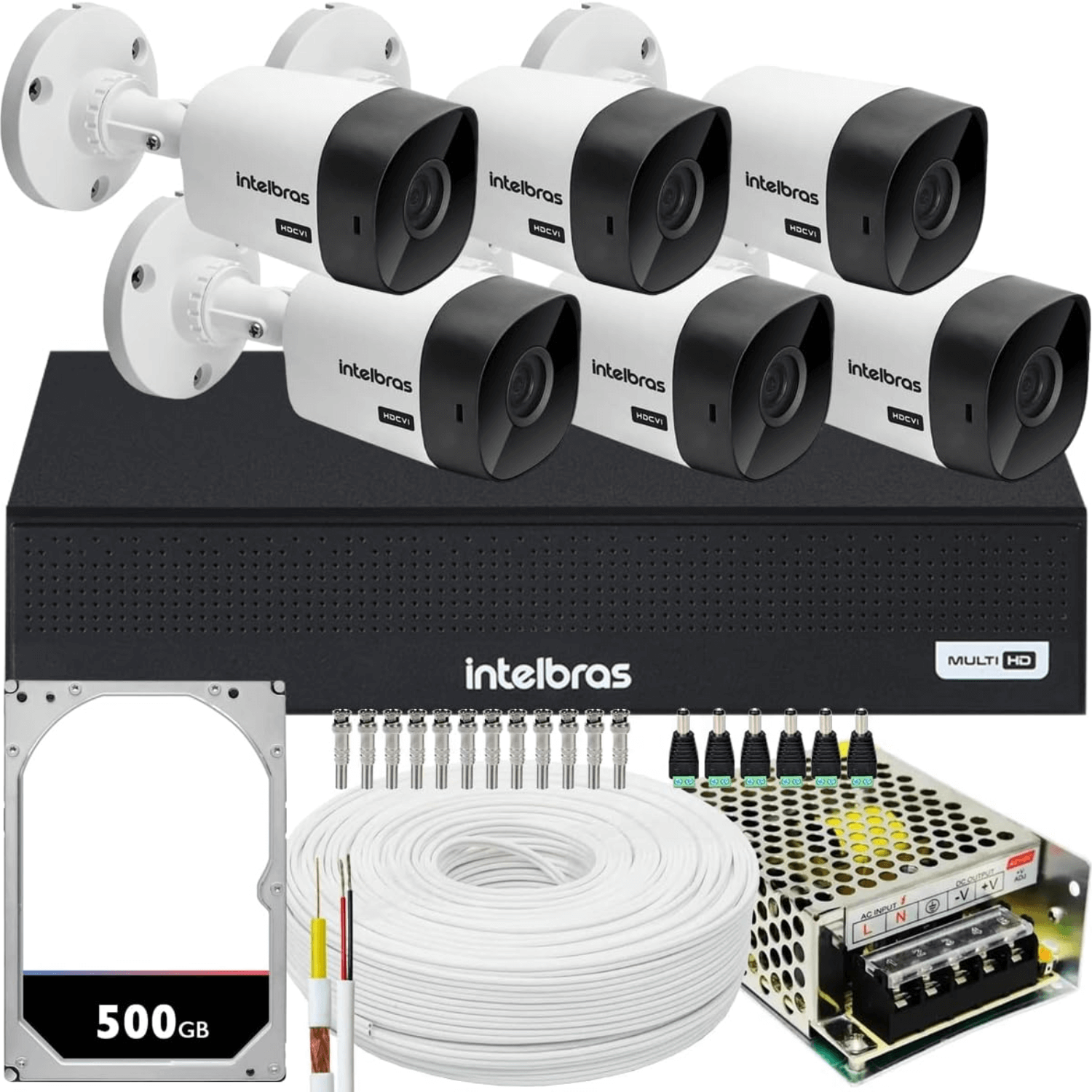 INTELBRAS Kit 6 Câmeras Vhc 1120 Hd 20mts